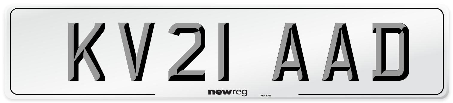 KV21 AAD Number Plate from New Reg